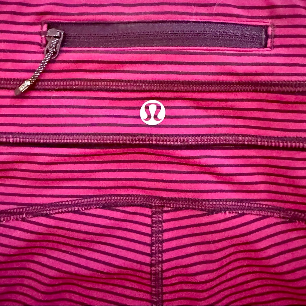 Lululemon Run: Pace Tight Size 6 – Hyper Stripe Bordeaux Drama/Bumble Berry - Picture 5 of 8